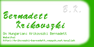 bernadett krikovszki business card